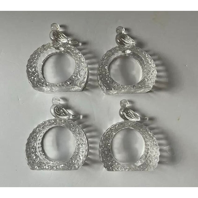 Mid 20th Century the Byrdes Collection by Hofbauer Crystal Napkin Ring, Made in Germany- Set of 4 For Sale - Image 10 of 10