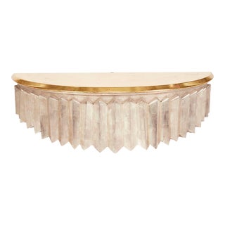 1980s Gilt Half-Round Wall-Mounted Console Table For Sale