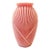 Vintage Pink Art Glass Ribbed Swirl Vase Sculptural Mid-Century Modern Statement Piece For Sale