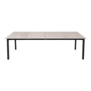 Brown Jordan Adapt 96” Outdoor Dining Table – Nebbia Dekton Stone Top – Contemporary Aluminum Frame For Sale