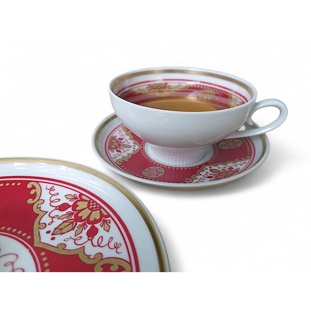 Mid-Century Modern Collectors Cup and Cake Plate from Cp Weißwasser, 1970s, Set of 3 For Sale - Image 3 of 8