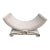 Vintage Molded Pencil Reed Betty Cobonpue Faux Peach Marble Mid Century Bent U Shape Swirl Leg Coffee Table For Sale