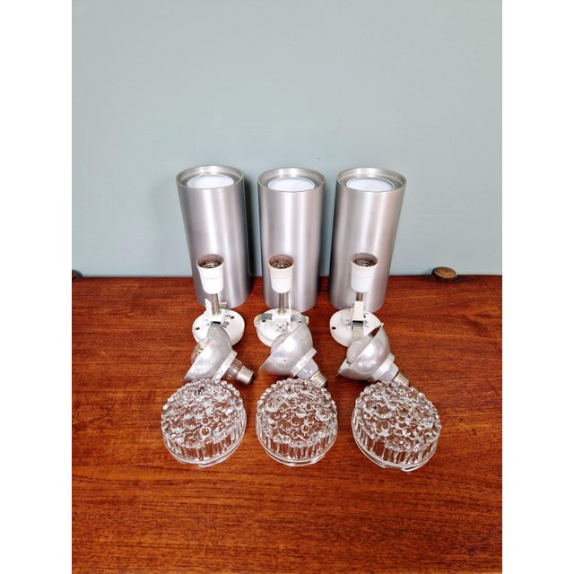 Space Age Ceiling Lights in Brushed Aluminum from Staff Leuchten, 1970, Set of 3 For Sale - Image 15 of 17