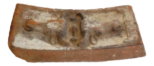 Vintage French Decorative Double Bull Tile