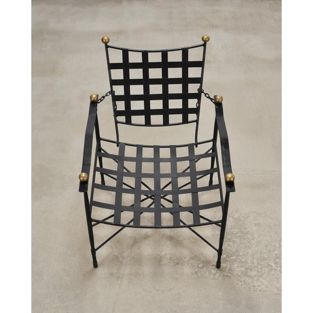 Set of Four Mario Papperzini Amalfi Iron Lounge Garden Chairs For Sale - Image 10 of 18