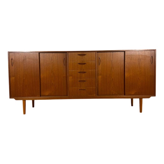 Mid-Century Modern Danish Teak Sideboard with Drawers and Sliding Doors, 1960s For Sale
