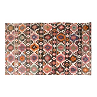 Colorful Vintage Turkish Kilim Rug For Sale