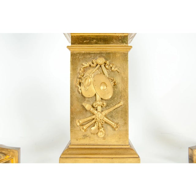 Mid-19th Century Gilt Bronze Three Piece Garniture Set - Set of 3 For Sale In New York - Image 6 of 13