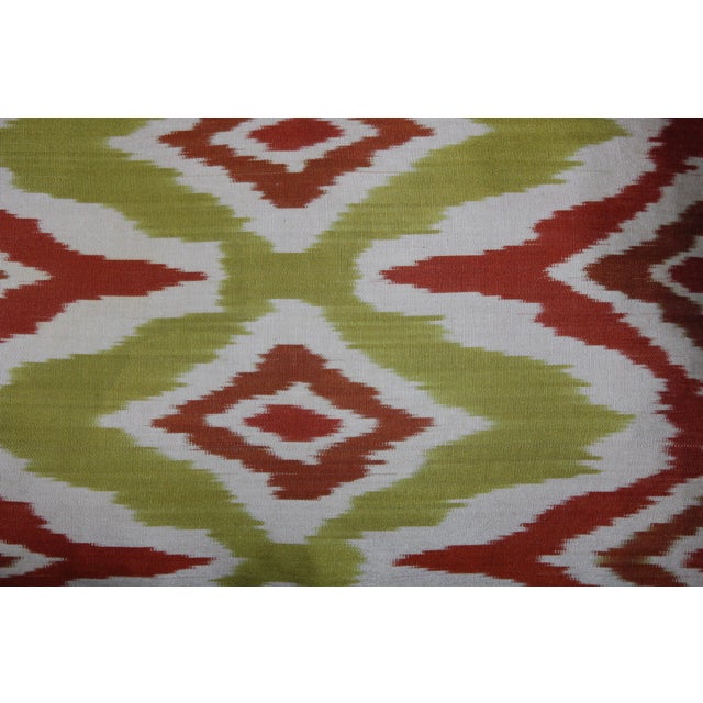Contemporary Multi Color Hand Knotted Turkish Silk Ikat Pillow For Sale - Image 3 of 10
