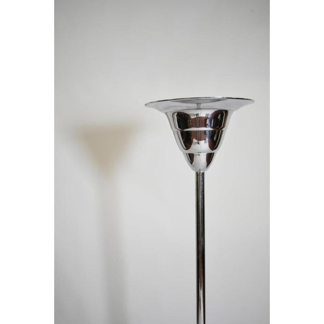 Art Deco Chromed Iron Basin Floor Lamp, 1930s For Sale - Image 3 of 5