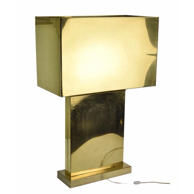 Mid-Century Modern Monumental Brass Curtis Jere Table Lamp, Signed C Jere 1976 For Sale - Image 3 of 13