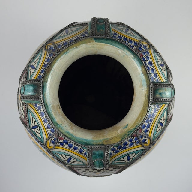 Vintage Moroccan Palatial Pottery Vase, 1930s-1950s For Sale - Image 13 of 17