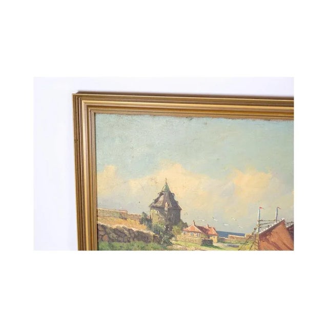 Fishing Boats Near Shore, 1930s, Oil on Canvas, Framed For Sale - Image 4 of 6