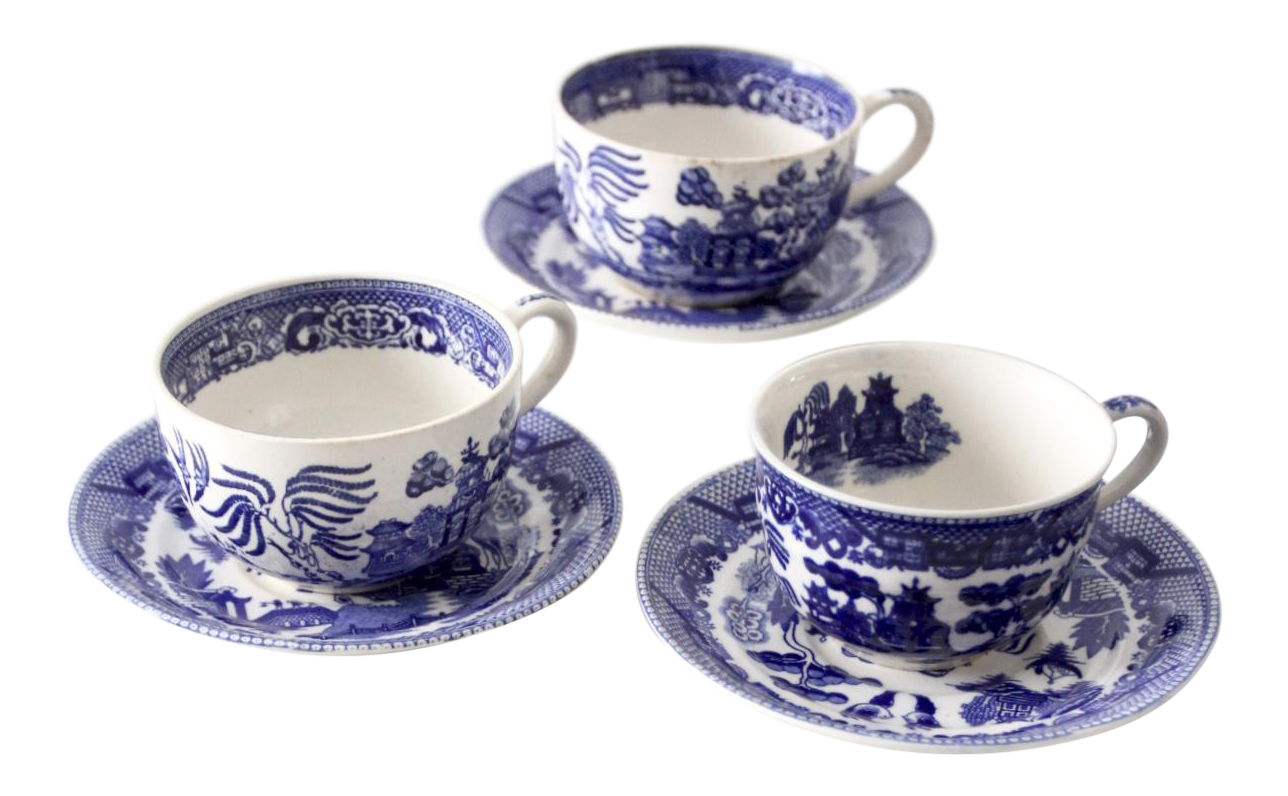 Vintage blue willow clearance