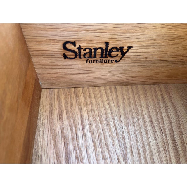 Wood 1990s Stanley Furniture 13-Drawer Black and Cherry Tall Chest of Drawers With Dressing Mirror For Sale - Image 7 of 12
