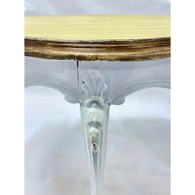 Late 20th Century Vintage Painted Leg & Streaked Top Carved Table For Sale - Image 5 of 9