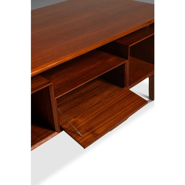 Danish Mid-Century Modern Model 75 Teak Writing Desk Attributed to Gunni Omann for Omann Jun Møbelfabrik, Denmark, C. 1960s For Sale - Image 17 of 17