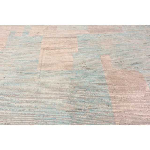 Decorative Soft Color Large Contemporary Abstract Geometric Modern Area Rug, Country of origin: Central Asia, Circa date:...