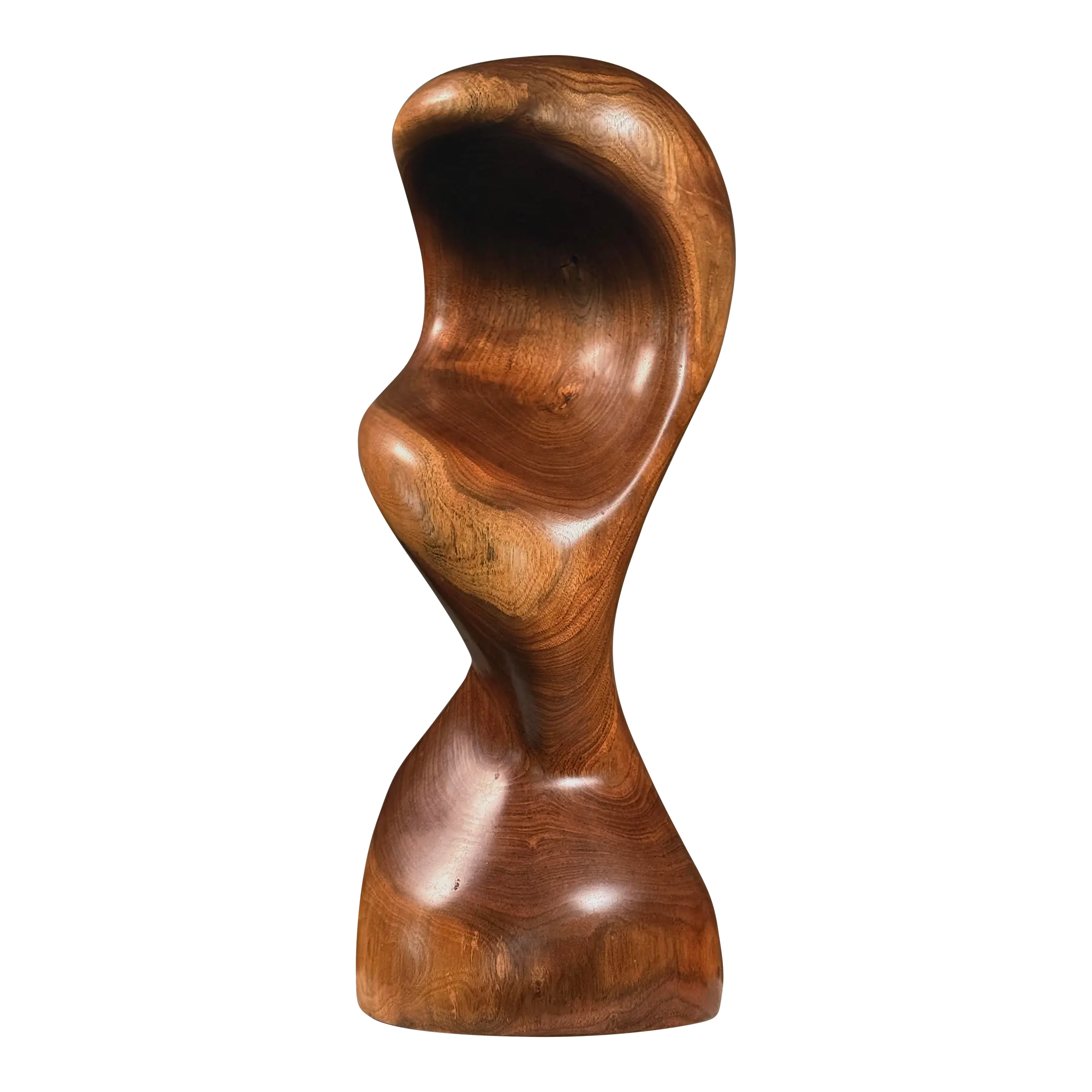 Vintage Modernist Abstract Biomorphic Turned Wood Sculpture | Chairish