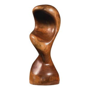 Vintage Modernist Abstract Biomorphic Turned Wood Sculpture