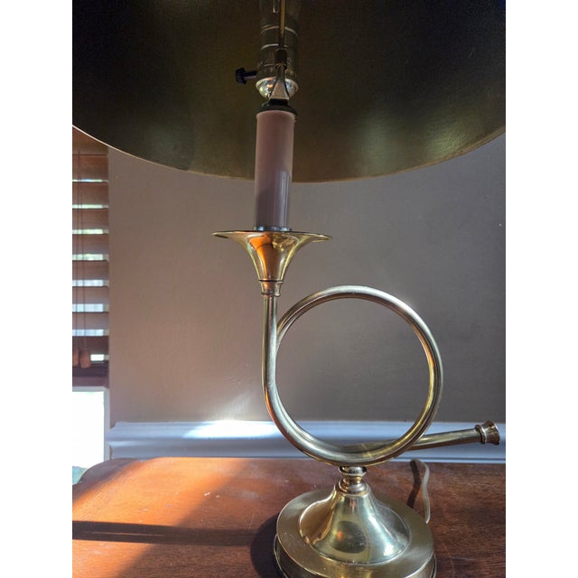 Vintage Brass Horn-Shaped Lamp Table Lamp For Sale - Image 13 of 13