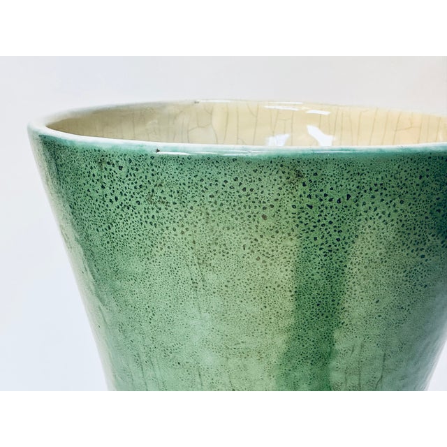 1950s Large Turquoise Glazed Ceramic Floor Vase, Italy, 1950s For Sale - Image 5 of 18