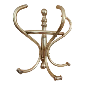1900s Art Nouveau Solid Brass Hat Rack