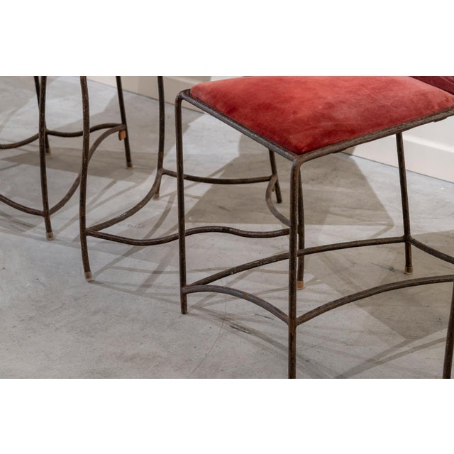 Brown Vintage Surrealist French Iron Chairs, 1980s, Set of 6 For Sale - Image 8 of 14