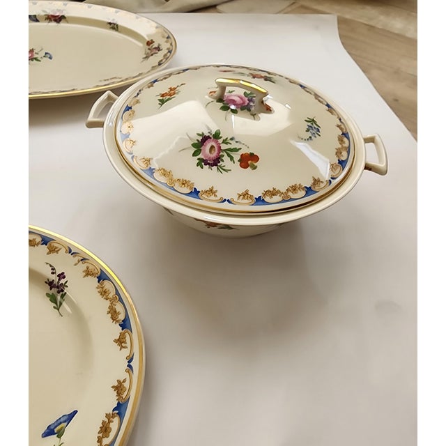 Beautiful 1949 syracuse china serving platters and vegetable bowl and covered serving dish. The platters are 12" by 9" by...