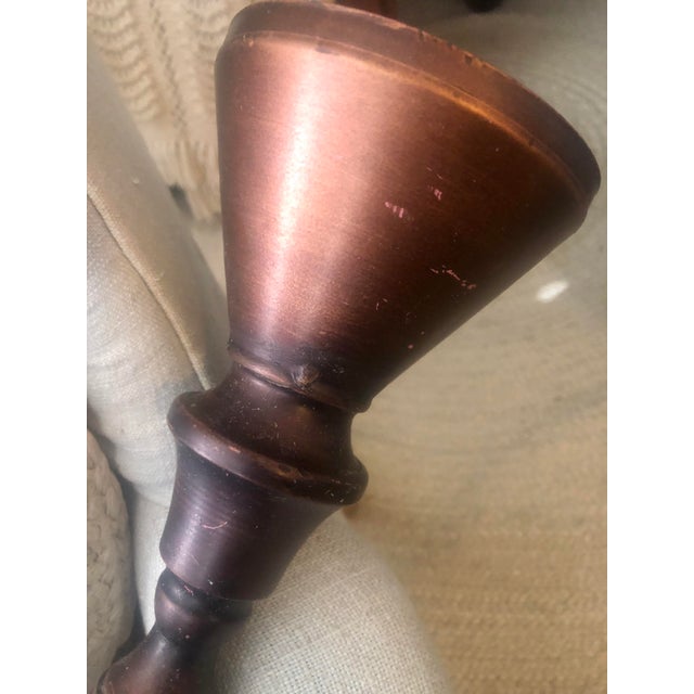 Vintage Copper Candlesticks, Pair For Sale - Image 10 of 11