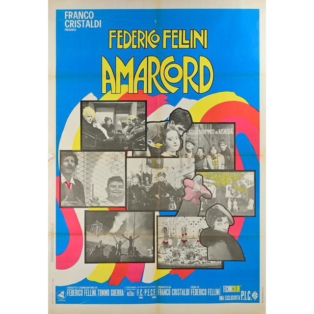 Vintage Italian Amarcord Poster, 1970s For Sale - Image 3 of 5