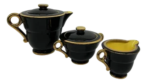 Earthenware Tea Service from Salins, 1950s, Set of 3