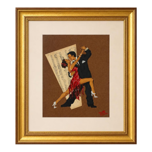 Marcela Di Tomaso Ditto Tango Dancers Mixed Media Framed Art Argentina 18" X 16"