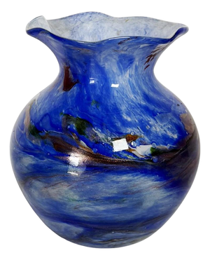 Italian Blue Glass Vase, Italy, 1970s