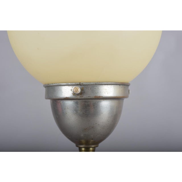 Vintage Art Deco Machine Age Table Lamp with Frosted Glass Globe, 1920s For Sale - Image 10 of 16