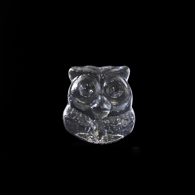 Vintage Glass Figure of an Owl by Lars Hellsten For Sale - Image 3 of 6
