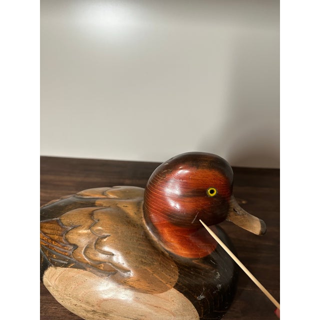 1980s Tom Taber Redhead Duck Decoy For Sale - Image 11 of 11