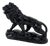 Italian Artist, Art Deco Lion, 1930s, Black Polished Fired Clay For Sale