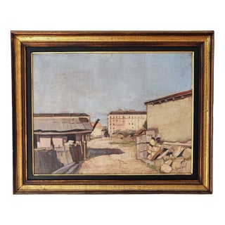 René Guinand, Immeubles et Constructions à Genève, Oil on Canvas, Framed For Sale