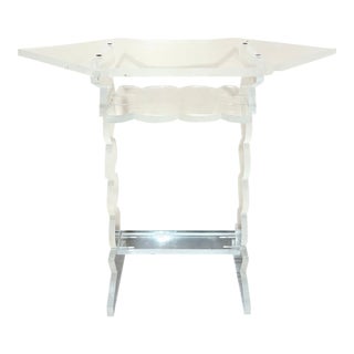 1970s Handmade Lucite Side Table For Sale