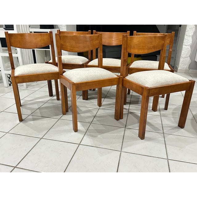 Wood Vintage Orme Chairs attributed to Maison Regain, France, 1980, Set of 6 For Sale - Image 7 of 18