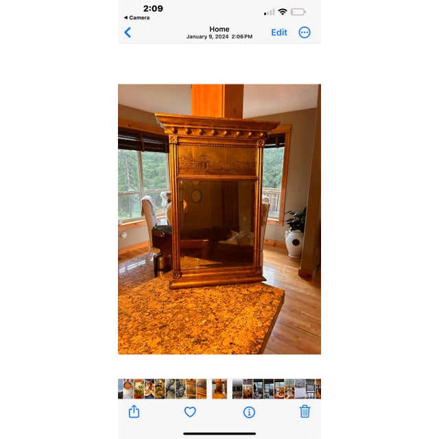 Asian Late 20th Century John-Richard Gold Gilded Mirror For Sale - Image 3 of 7