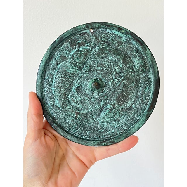 Metal Antique Ming Style Chinese Brass Mirrors Set of Four For Sale - Image 7 of 8