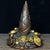 This is a striking vintage Chinese bronze sculpture, symbolizing prosperity and success. The central form is a large...