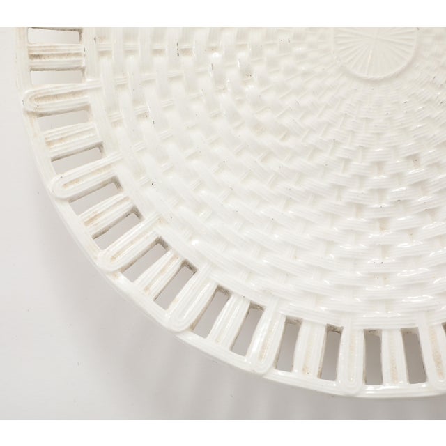 Antique Creamware Basketweave Plate For Sale In New York - Image 6 of 9