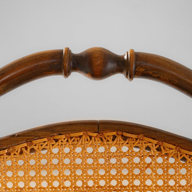 Brown 1900s French Louis XIII Wooden Armchairs With Cane Seats & Backs - A Pair For Sale - Image 8 of 18