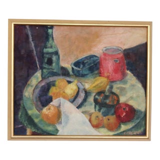 Eva Mellgren, Fruit, 1950s, Oil on Canvas, Framed For Sale