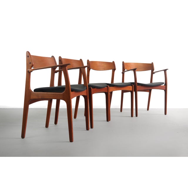 1960s Vintage Teak Dining Chairs by Erik Buch for o.d. Møbler, Denmark- Set of 4 For Sale - Image 4 of 4