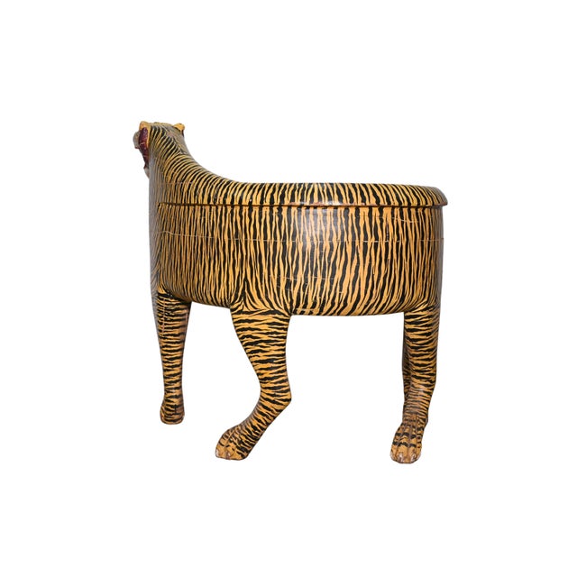 Folk Art Wooden Vintage Seating Bench - Outdoor Collectible Chair - 1990's For Sale - Image 3 of 8