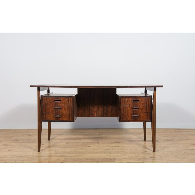Mid-Century Rosewood Desk by Gunnar Nielsen Tibergaard for Tibergaard, Denmark, 1960s For Sale - Image 4 of 18